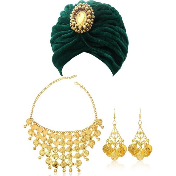 Women Fortune Teller Costume Accessories Set Jewelry Hair Wrap Necklace Earrings main image 5